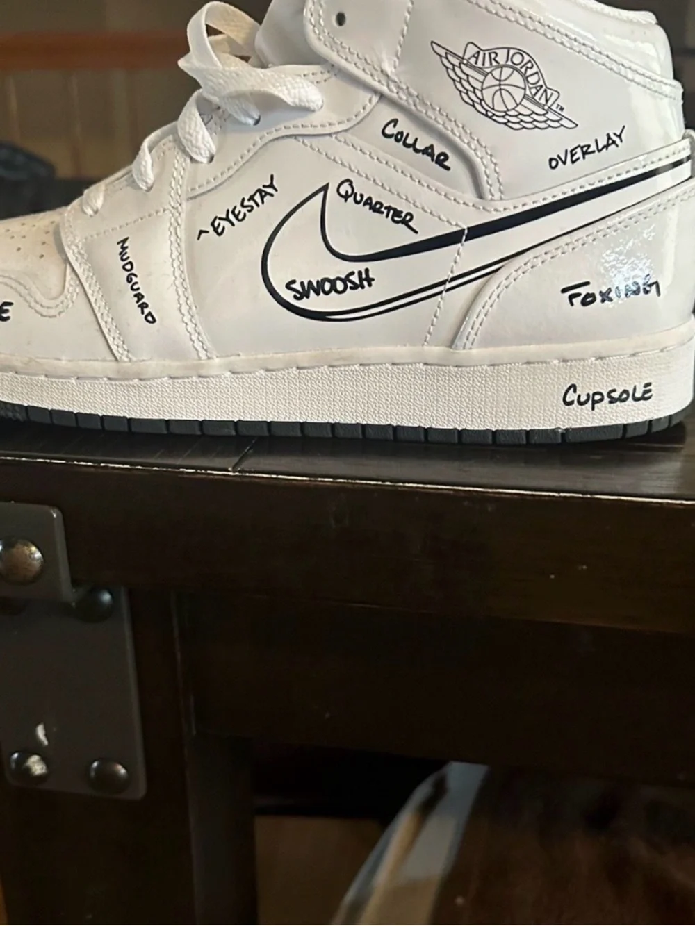 Jordan Kids White and Black High-Top Sneakers